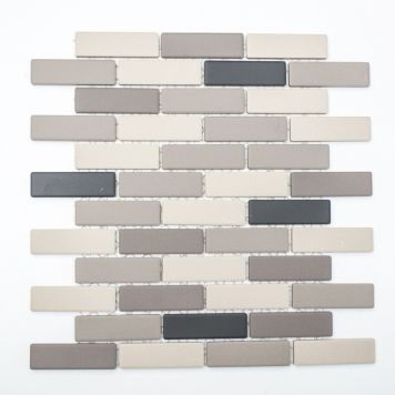 Mosaik Brick antislip mix hvid/grå 29,5x29 cm