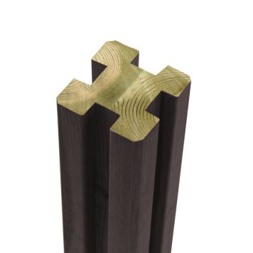 Plus profilstolpe omlimet m/4 spor sort 9x9x298 cm 