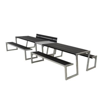 Plus bord-/bænkesæt Zigma sort 194x397x72 cm