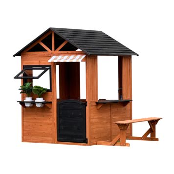 Nordic Play legehus træ brun 170x126x154 cm