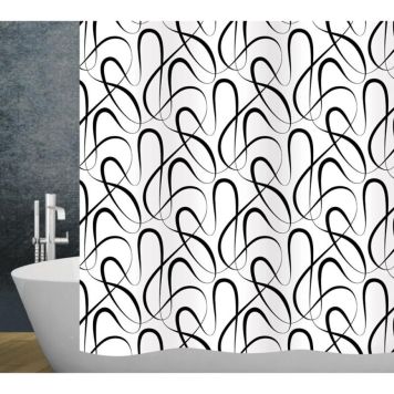 Diaqua badeforhæng Swing Black tekstil 200x120 cm