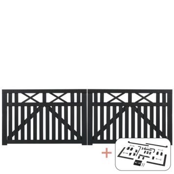 Plus dobbeltlåge Vinesse sort inkl. beslag 100x98 cm