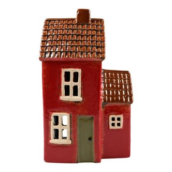 Det Gamle Apotek rødt hus til fyrfadslys 24x10x7 cm 