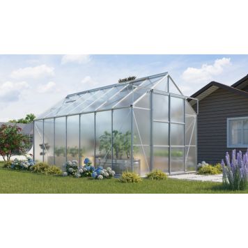 Vitavia drivhus Uranus alu 6 mm poly 11,5 m² inkl. sokkel 