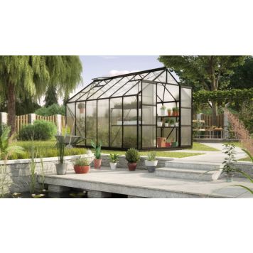 Vitavia drivhus Uranus sort 6 mm poly 9,9 m² inkl. sokkel 