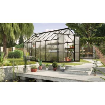 Vitavia drivhus Uranus alu 6 mm poly 11,5 m² inkl. sokkel 