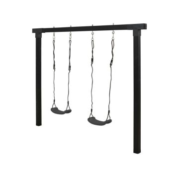 Plus Cubic gyngestativ nåletræ sort inkl. 2 gynger