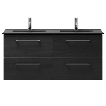 Camargue badmøbelsæt Oscar sort træ 2x60 cm 