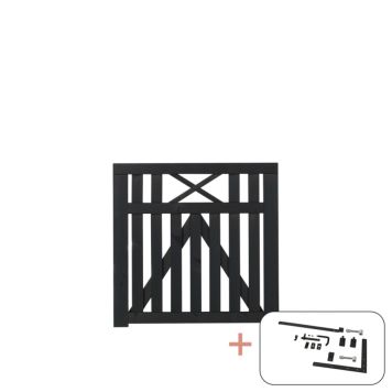 Plus enkeltlåge Vinesse sort inkl. beslag 100x98 cm