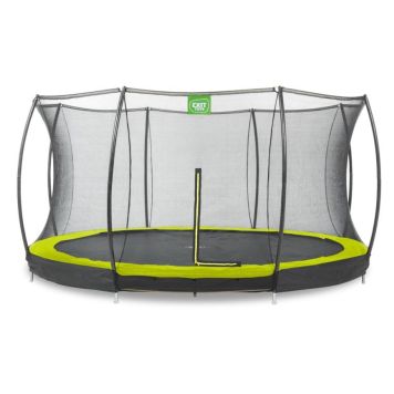 Exit Toys trampolin Silhouette Ground limegrøn Ø427 cm inkl. sikkerhedsnet