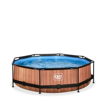 Exit Toys rund pool Wood brun Ø300 cm