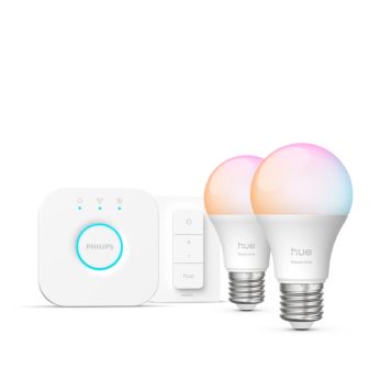 Philips Hue Essential startsæt Dimmer switch/Bridge/2xE27 A60 806lm WCA