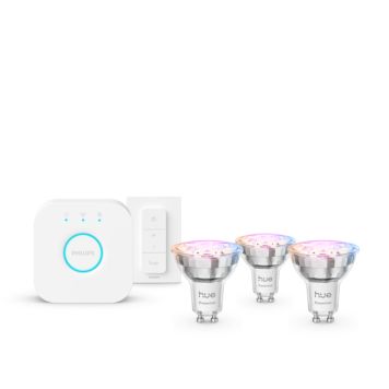 Philips Hue Essential startsæt 3xGU10 WCA 345 lm m/Bridge+Dimmer switch