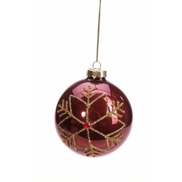 Det Gamle Apotek julekugle glas bordeaux Ø8 cm