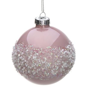 Det Gamle Apotek julekugle glas rose Ø8 cm 