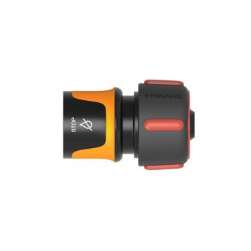 Fiskars kvikkobling med vandstop Comfort rød 19 mm 3/4"