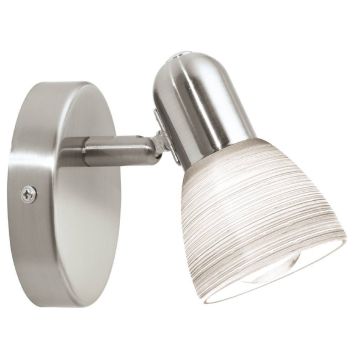 Eglo Dakar 1 spotlampe børstet stål hvid
