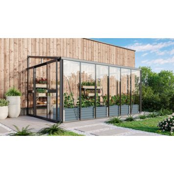 Vitavia drivhus Helena2 10,2 m² sort 3 mm hærdet glas 
