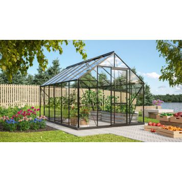 Vitavia drivhus Merkur 9,9 m² sort 3 mm hærdet glas 