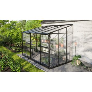 Vitavia vægdrivhus Ida 6,5 m² sort 3 mm hærdet glas 
