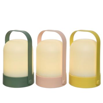 Solar bordlampe plast 15 cm ass. farver