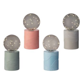 Solar bordlampe plast 27 cm ass. farver