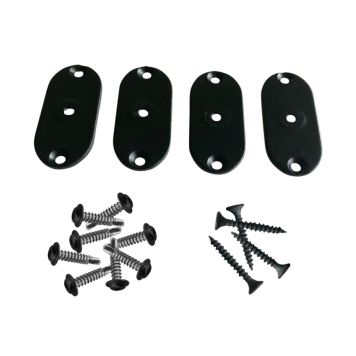 Plus elementbeslag inkl. skruer sort 4 stk.