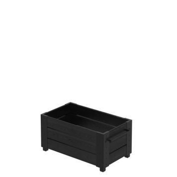 Plus Cubic blomsterkasse m/ben nåletræ sort 87x50x42 cm