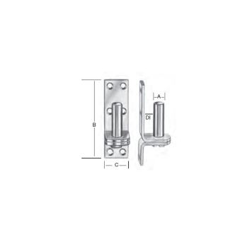 Beslag A = 16, B = 102, C = 40, DI = 10 mm varmgalv. stål