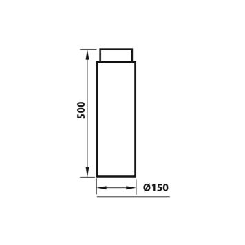 Aduro lige rør 500 mm sort