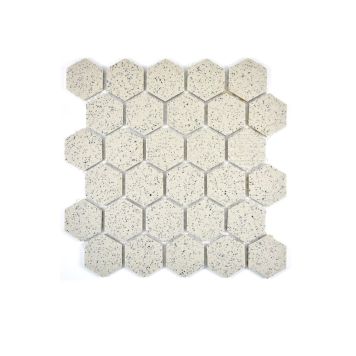 Mosaik Salt Hexagon porcelæn uglaseret sand 27,1 x 28,1 cm