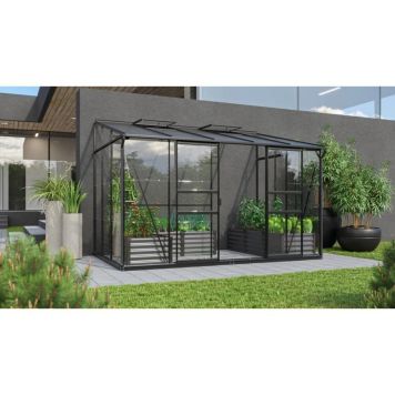 Vitavia vægdrivhus Ida 6,5 m² sort 3 mm delt glas inkl. polytag 