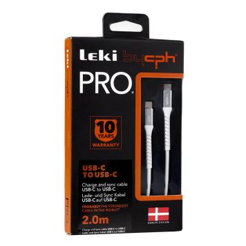 Leki bycph kabel Pro USB-C til USB-C hvid 2M