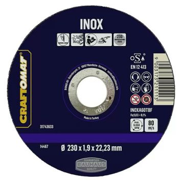Craftomat skæreskive 230 mm, rustfrit stål