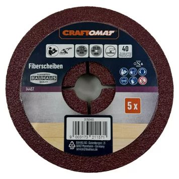 Craftomat fiberskive universal k40/125mm 5 stk