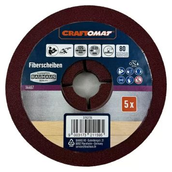 Craftomat fiberskive universal k80/125mm 5 stk