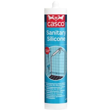 Vådrumssilikone Sanitary sort 300 ml - Casco