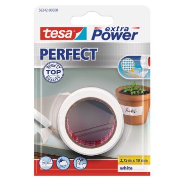 Tesa lærredstape Extra Power Perfect hvid 2,75 m x 19 mm