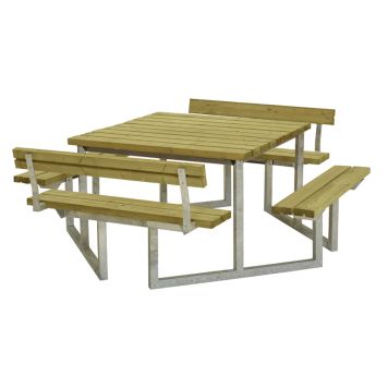 Plus bord/bænk m/2 ryg Twist 204x227x73/45 cm trykimp.