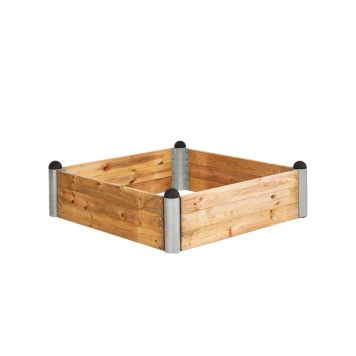 Plus højbed Pipe lærk 140 x 140 x 36 cm
