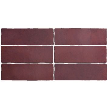 Vægflise Broadway mat bordeaux 6,5x20 cm 1 m²