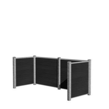 Wimex Livø Prime skraldespandsskjul komposit mat sort 3 spande