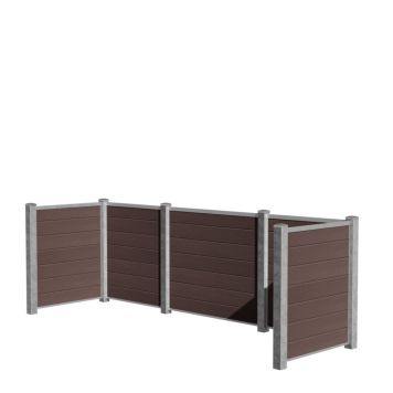 Wimex Livø Prime skraldespandsskjul komposit mat umber 4 spande