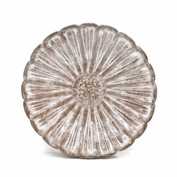 Lauvring fad Blomma grå Ø35 cm 