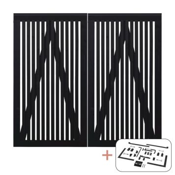 Plus dobbeltlåge Sendai sort inkl. beslag 200x180 cm