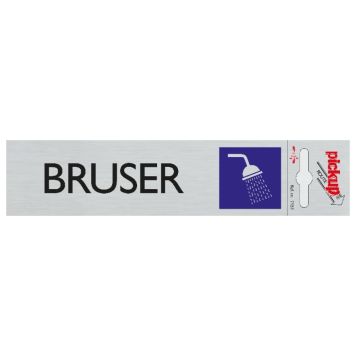 Pickup skilt bruser alu look 165x44 mm