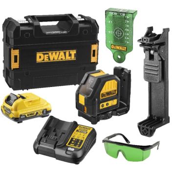 Dewalt krydslinjelaser DCE088D1G-QW 10,8V inkl. tilbehør