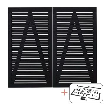 Plus dobbeltlåge Osaka sort inkl. beslag 200x180 cm