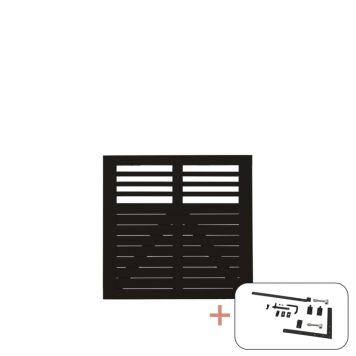 Plus enkeltlåge Decora sort inkl. beslag 100x95 cm