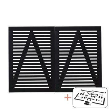 Plus dobbeltlåge Tokyo sort inkl. beslag 200x140 cm